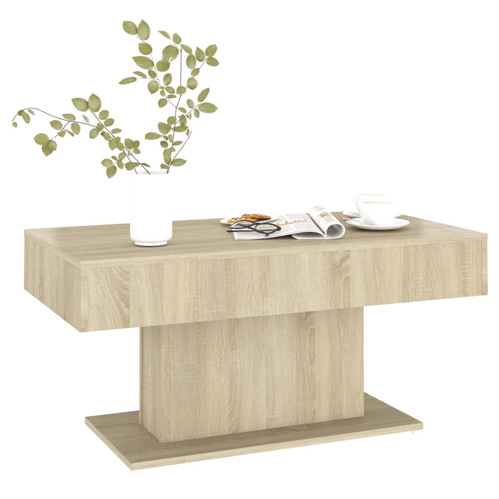 vidaXL Mesa de centro 96x50x45 cm contraplacado carvalho sonoma