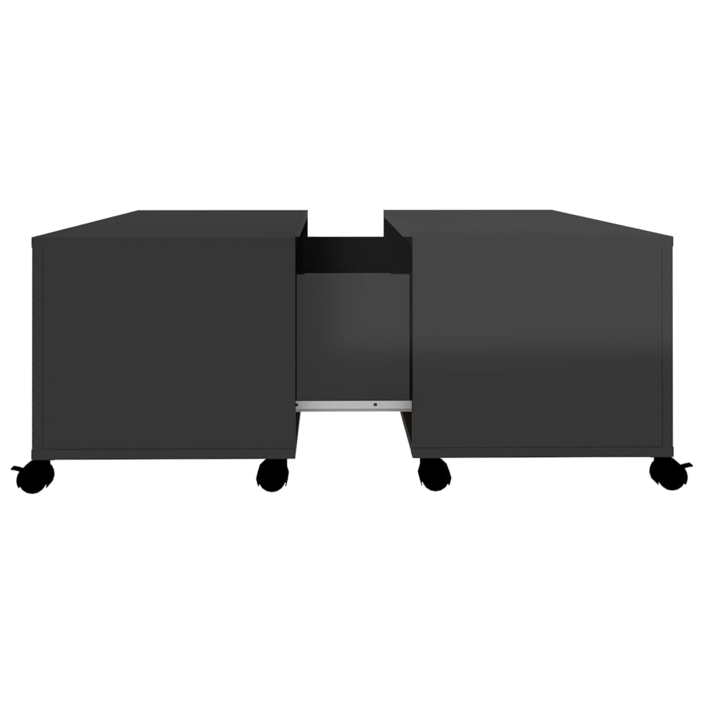 vidaXL Mesa de centro 75x75x38 cm contraplacado preto brilhante