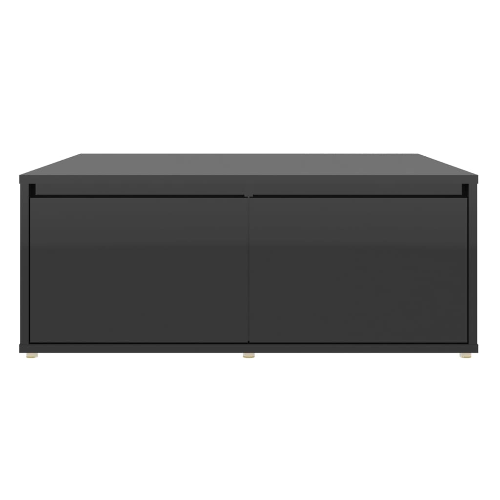 vidaXL Mesa de centro 80x80x31 cm contraplacado preto brilhante