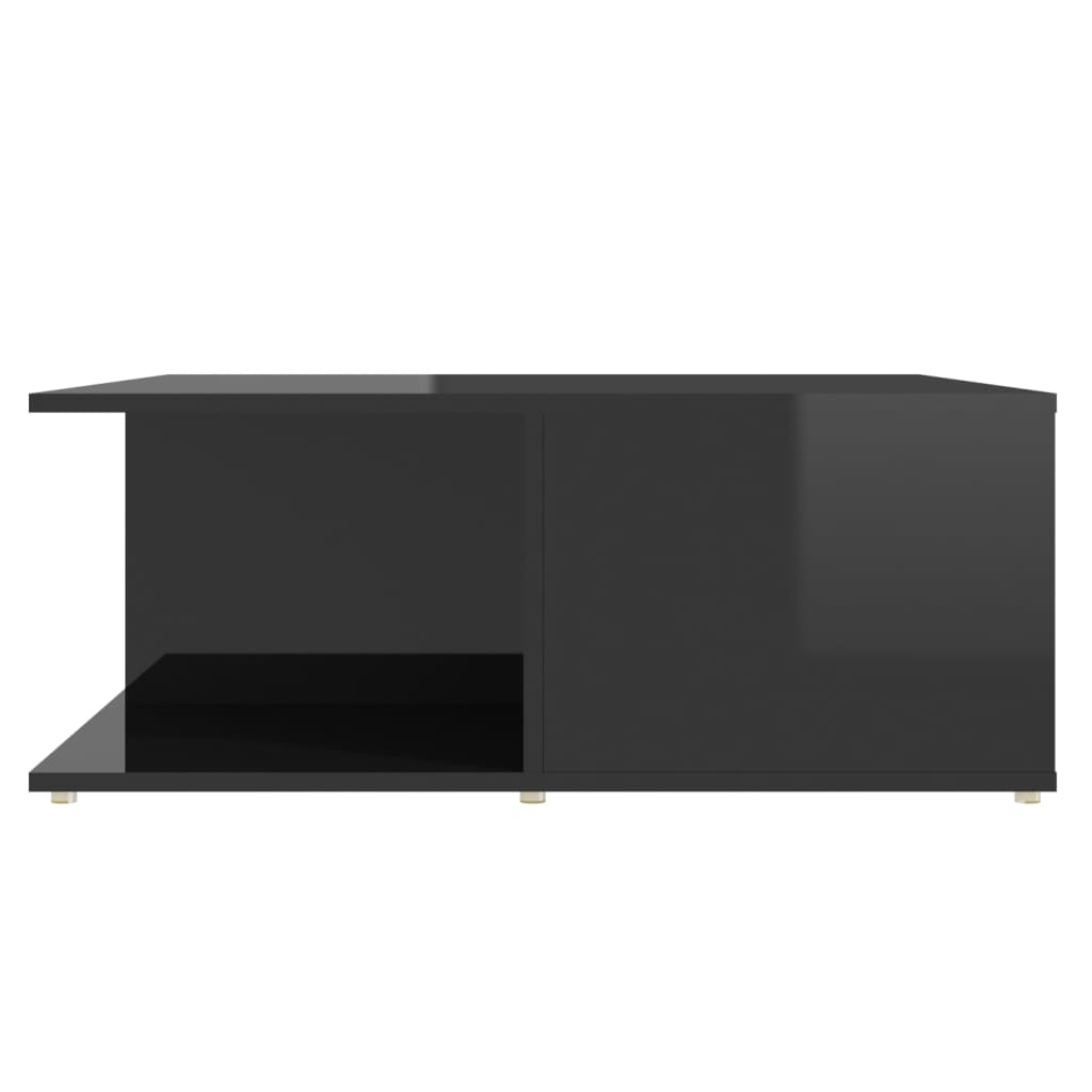 vidaXL Mesa de centro 80x80x31 cm contraplacado preto brilhante