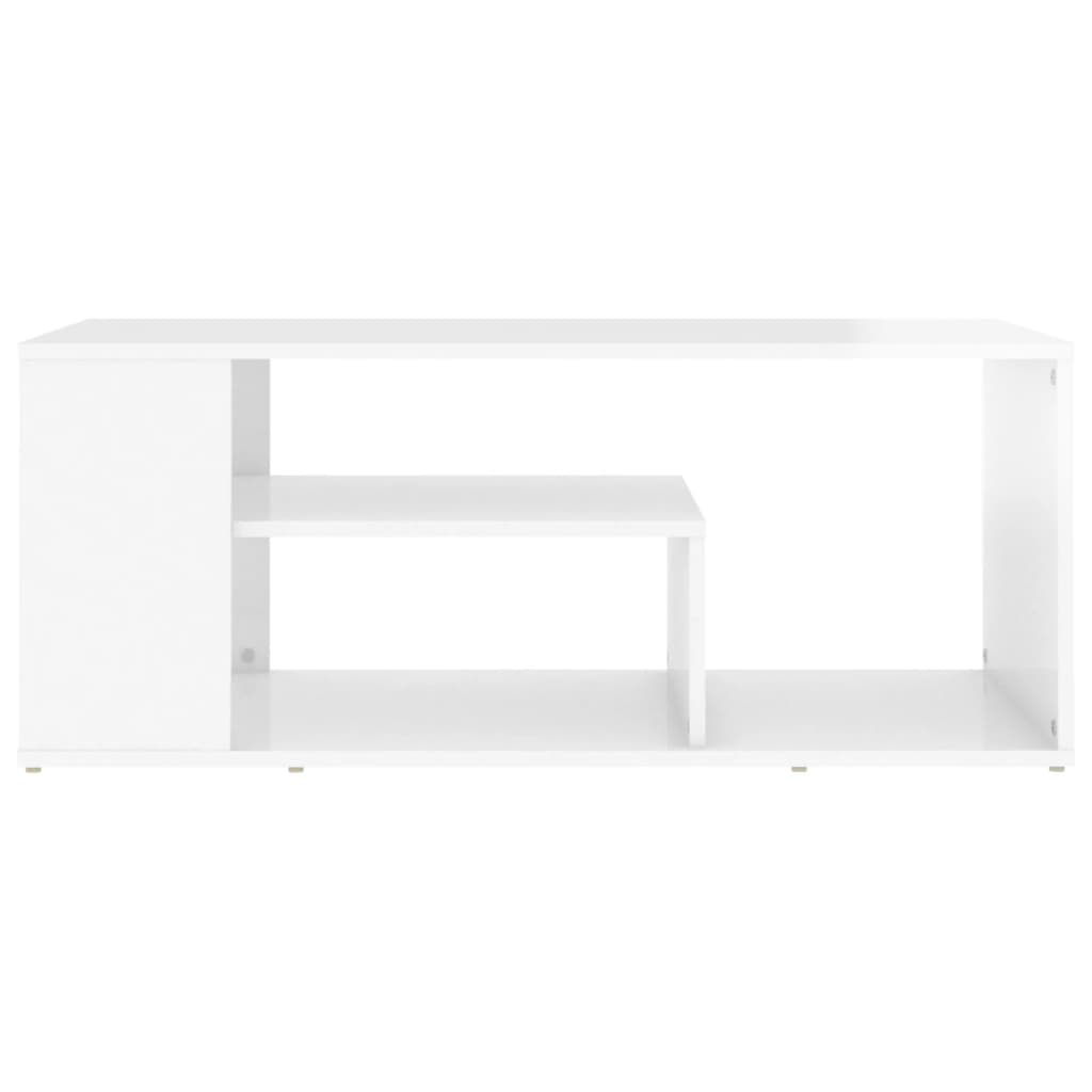 vidaXL Mesa de centro 100x50x40 cm contraplacado branco brilhante