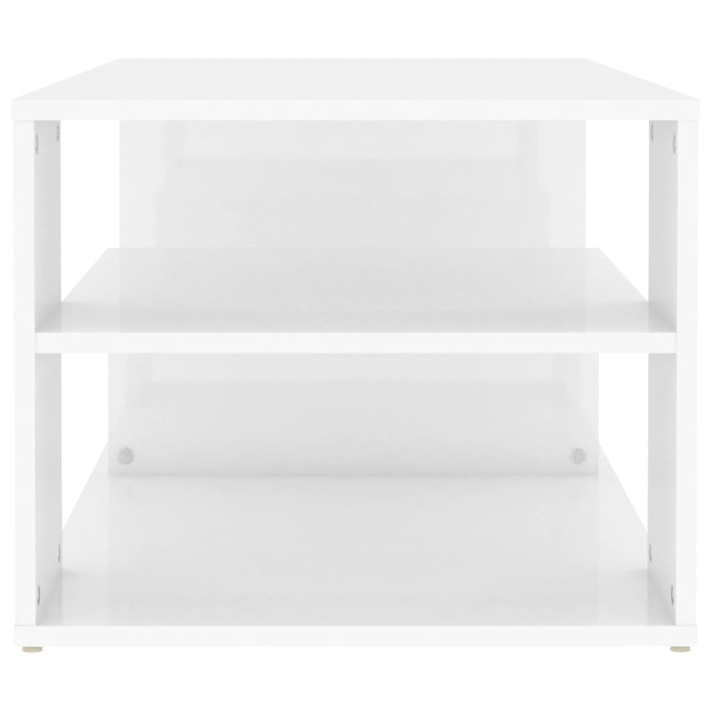 vidaXL Mesa de centro 100x50x40 cm contraplacado branco brilhante