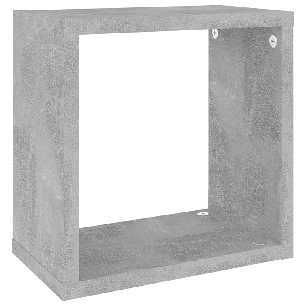 vidaXL Prateleiras parede forma de cubo 6pcs 26x15x26 cm cinza cimento