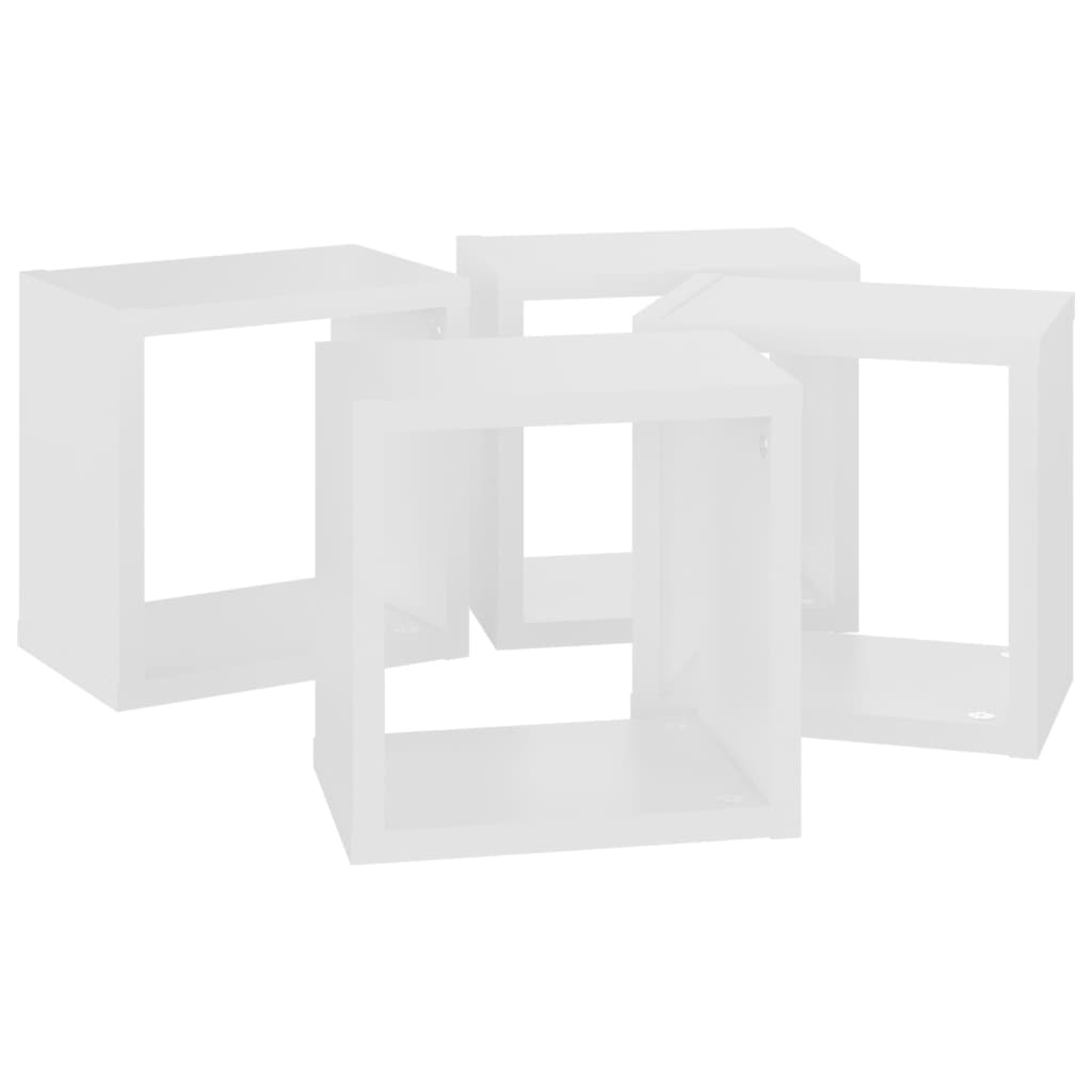 vidaXL Prateleiras de parede em forma de cubo 4 pcs 22x15x22 cm branco