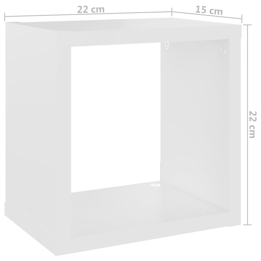 vidaXL Prateleiras de parede em forma de cubo 4 pcs 22x15x22 cm branco