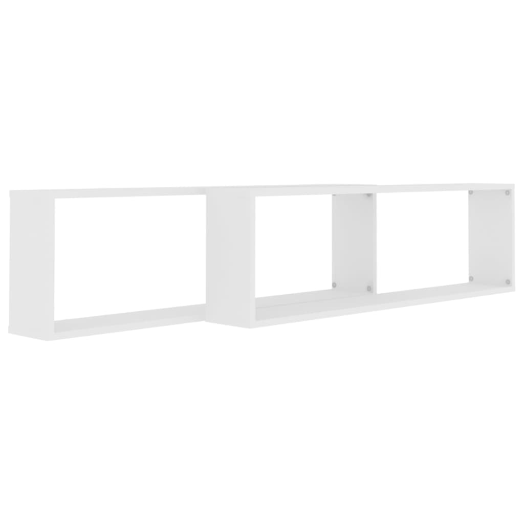 vidaXL Prateleiras parede forma de cubo 2pcs contr. 100x15x30cm branco