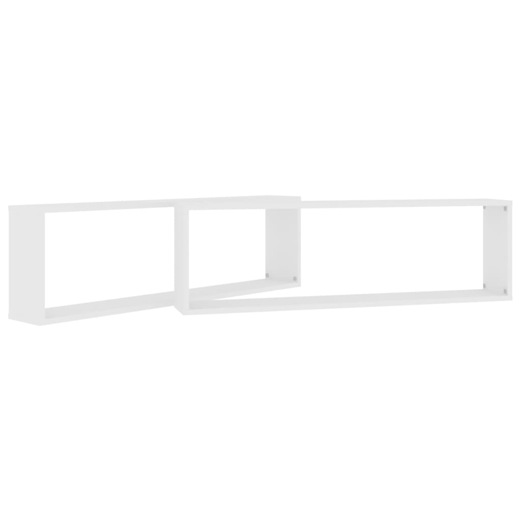 vidaXL Prateleiras parede forma de cubo 2pcs contr. 100x15x30cm branco