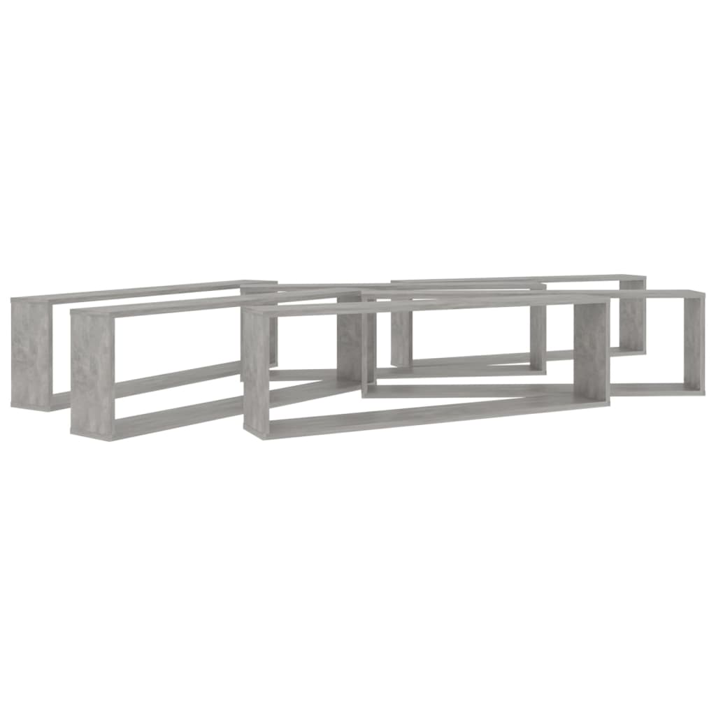 vidaXL Estantes parede cúbicas 6pcs contrap. 100x15x30cm cinza cimento