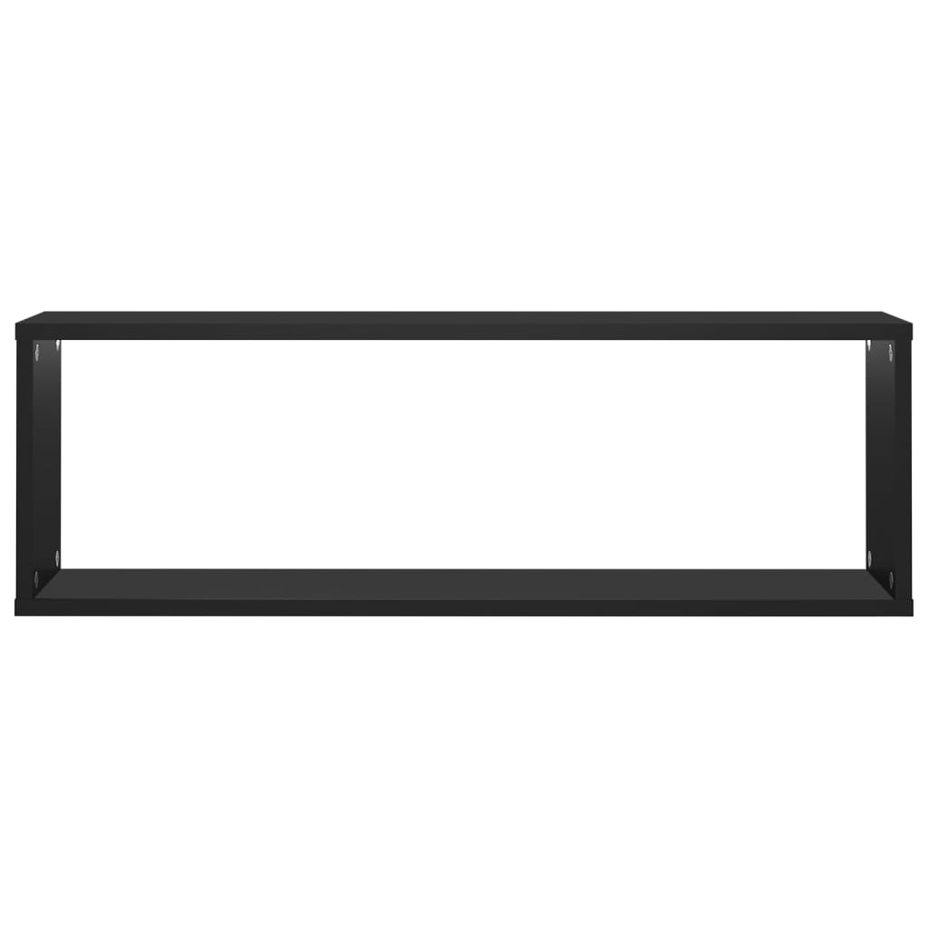 vidaXL Estantes de parede cúbicas 2 pcs contrapl. 80x15x26,5 cm preto