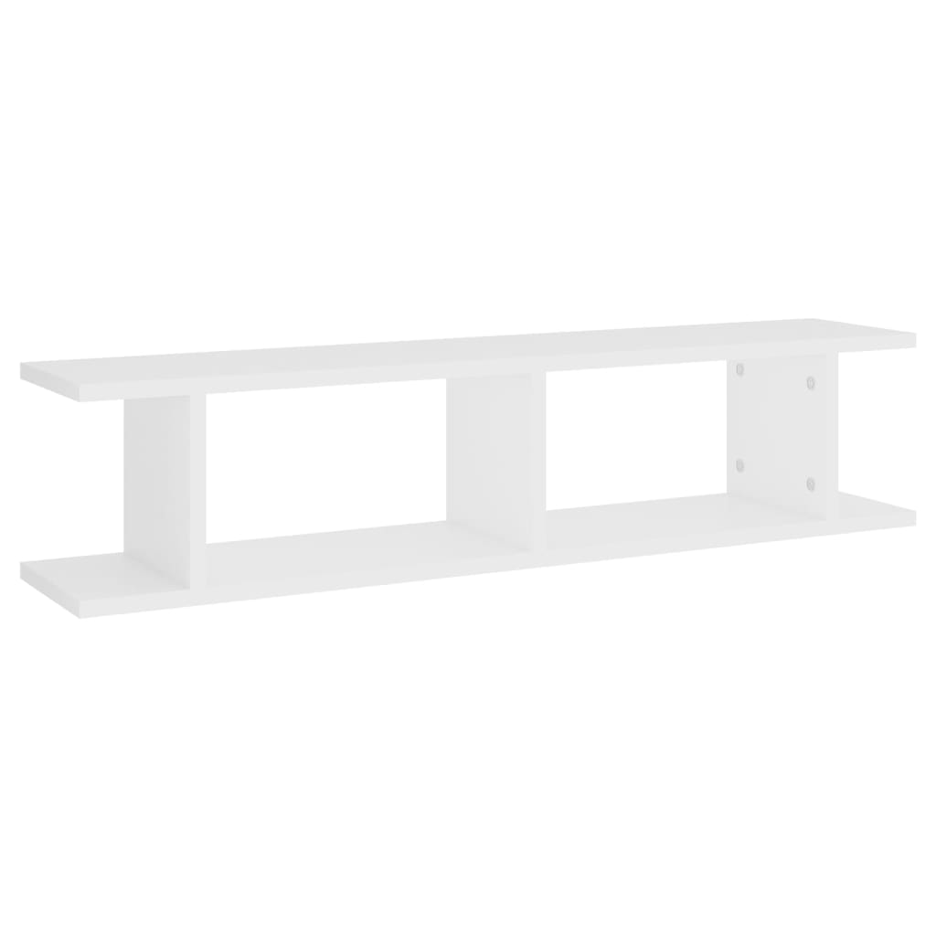 vidaXL Estantes de parede 2 pcs 90x18x20 cm contraplacado branco