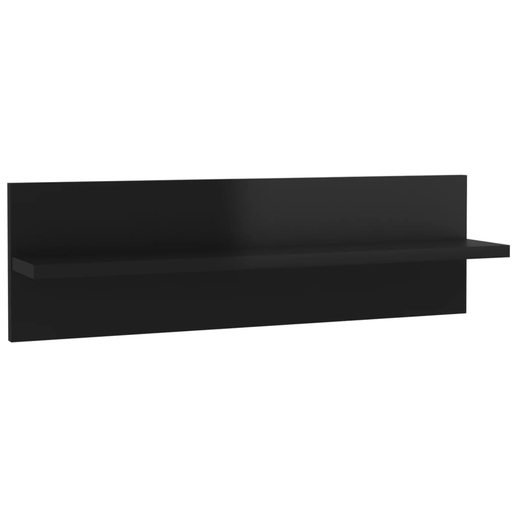 vidaXL Estantes de parede 2 pcs 60x11,5x18cm contrapl. preto brilhante