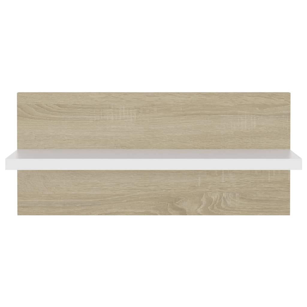 vidaXL Estantes de parede 4 pcs 40x11,5x18 cm branco/carvalho sonoma