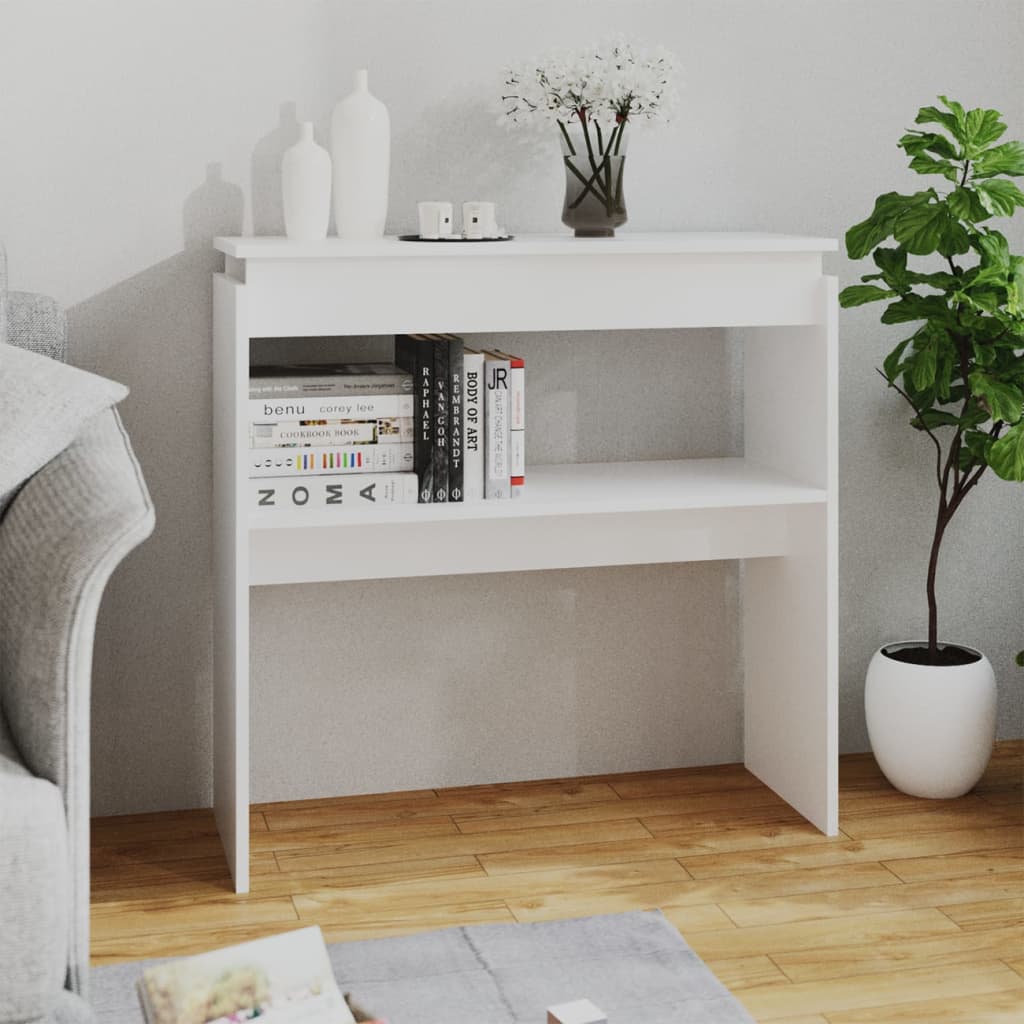 vidaXL Mesa consola 80x30x80 cm contraplacado branco