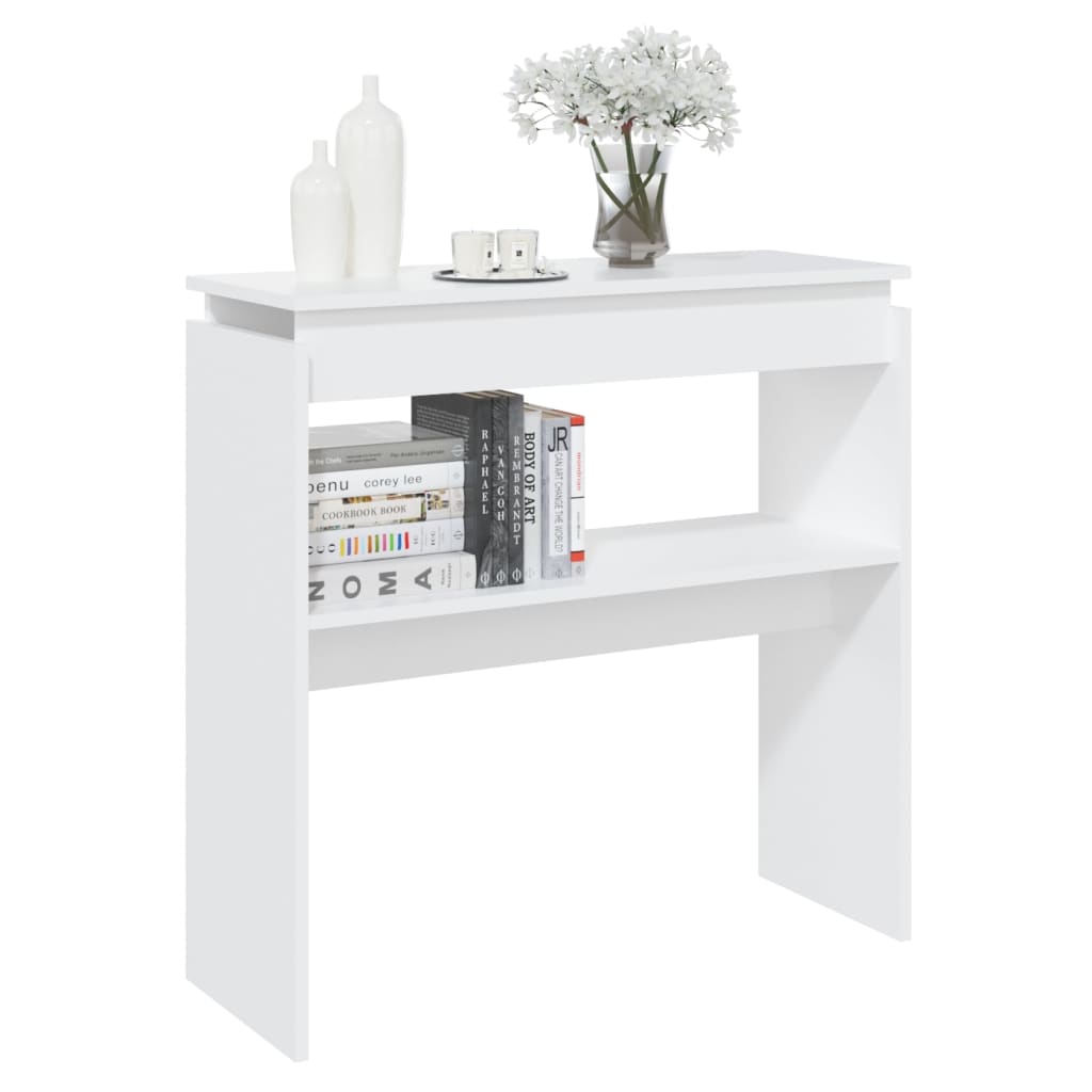 vidaXL Mesa consola 80x30x80 cm contraplacado branco