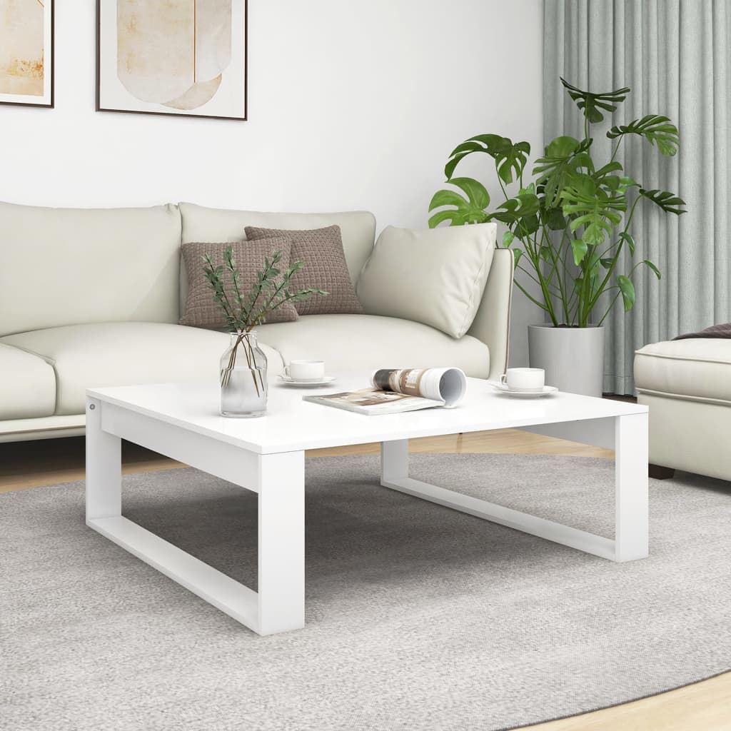 vidaXL Mesa de centro 100x100x35 cm contraplacado branco