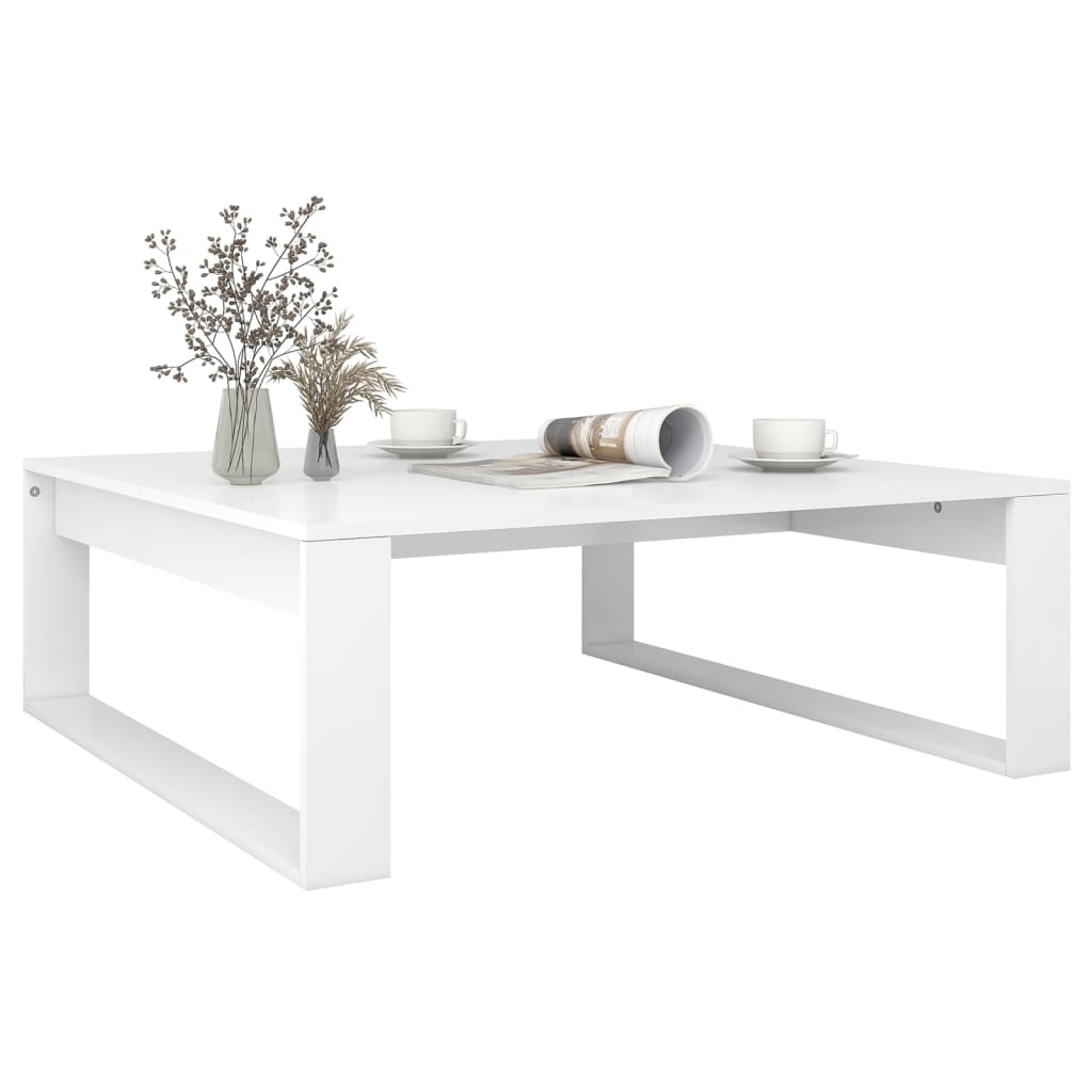 vidaXL Mesa de centro 100x100x35 cm contraplacado branco