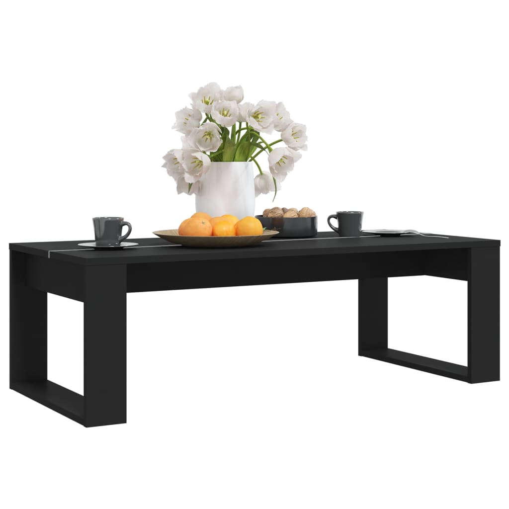 vidaXL Mesa de centro 110x50x35 cm derivados de madeira preto