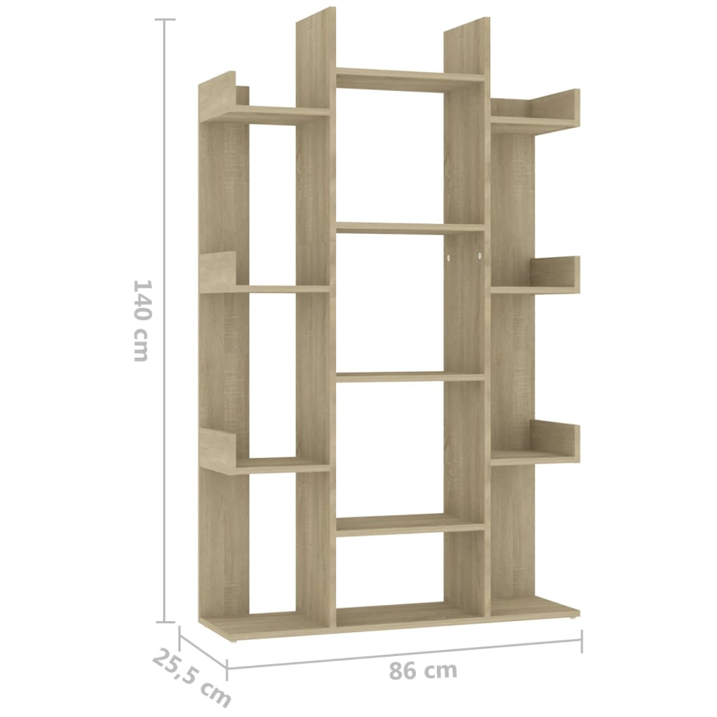 vidaXL Estante 86x25,5x140 cm contraplacado cor carvalho sonoma