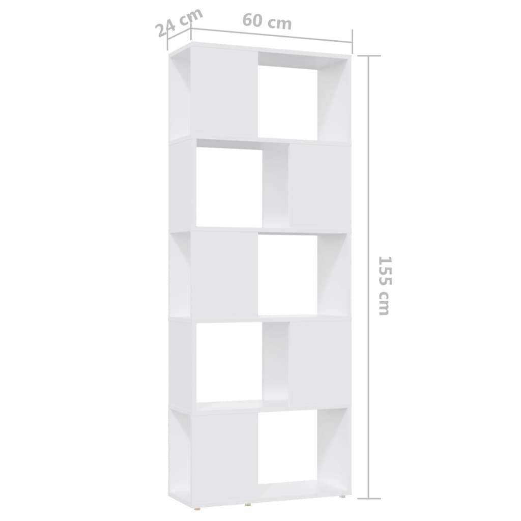 vidaXL Estante/divisória 60x24x155 cm contraplacado branco