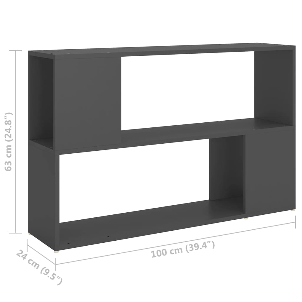 vidaXL Estante 100x24x63 cm contraplacado cinzento