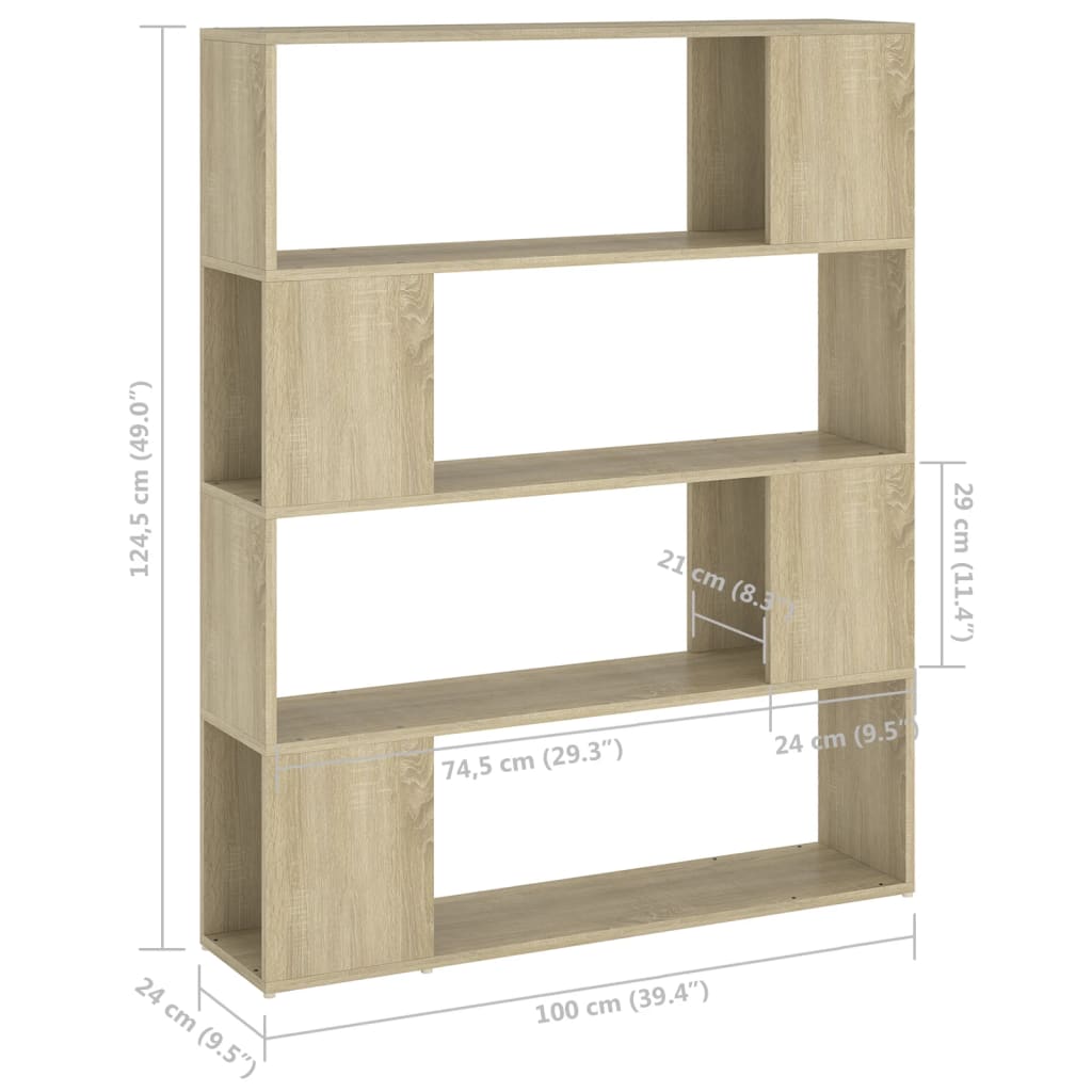 vidaXL Estante/divisória 100x24x124 cm cor carvalho sonoma