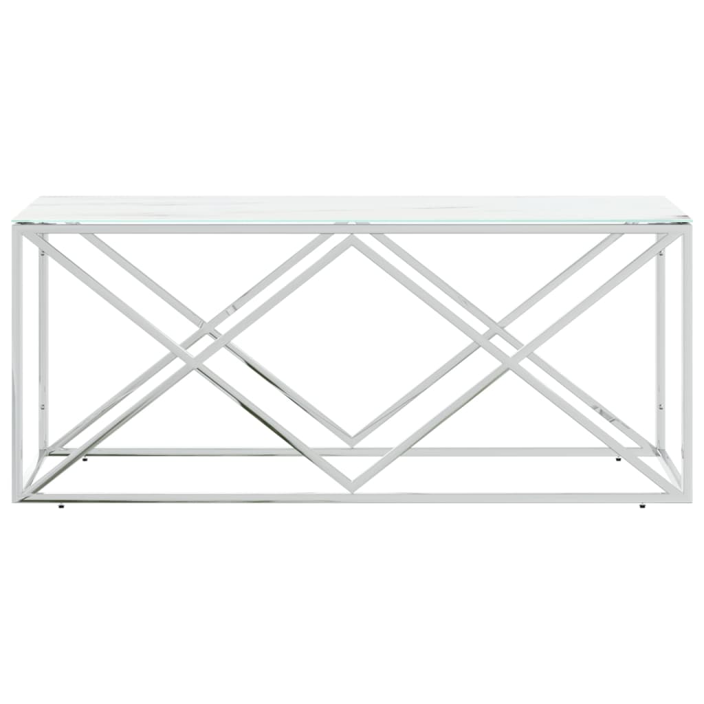 vidaXL Mesa de centro 110x45x45 cm aço inoxidável e vidro