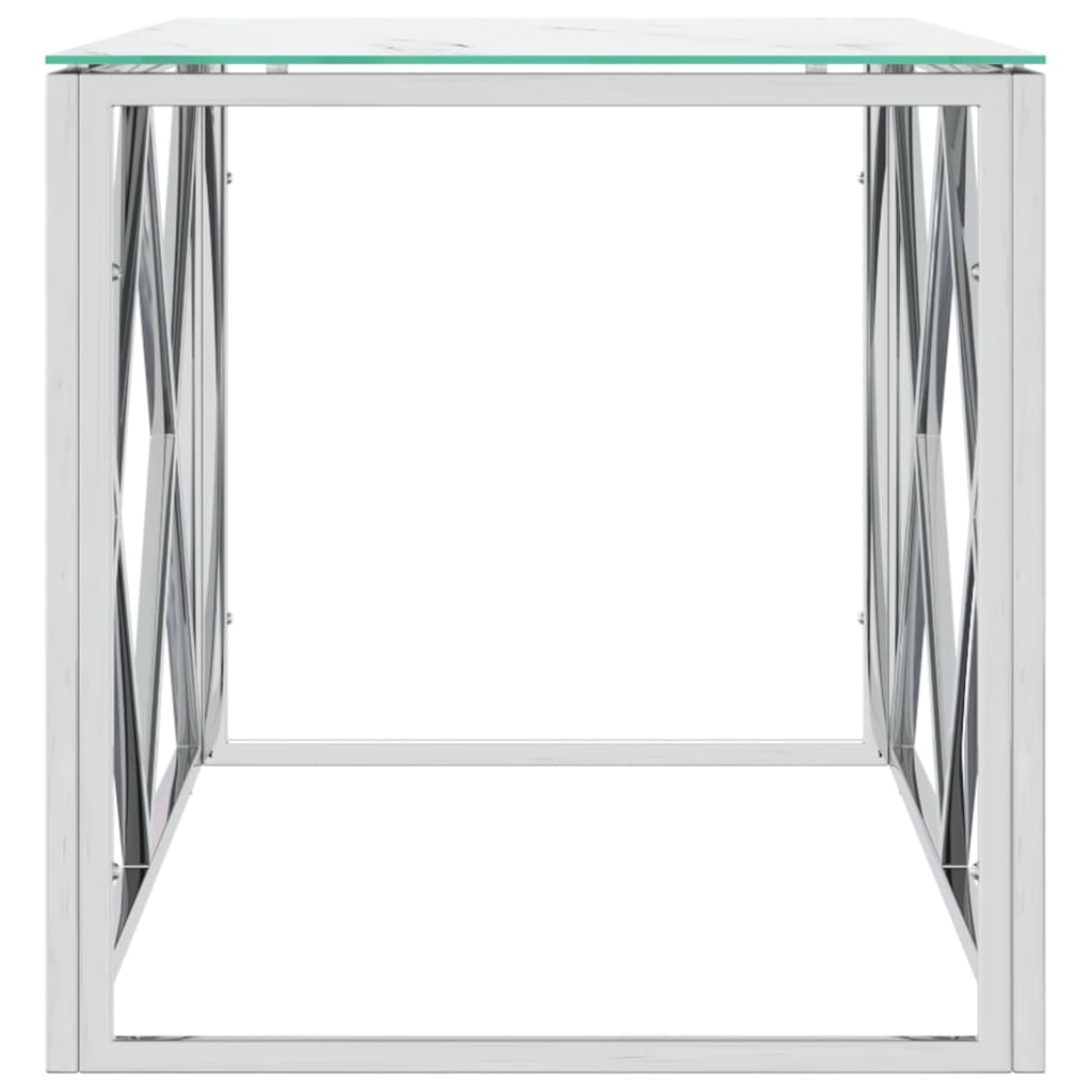 vidaXL Mesa de centro 110x45x45 cm aço inoxidável e vidro