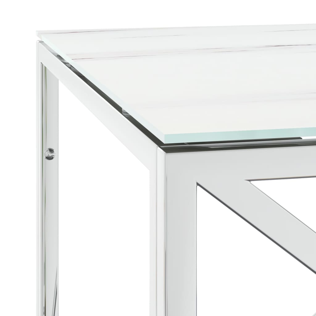 vidaXL Mesa de centro 110x45x45 cm aço inoxidável e vidro