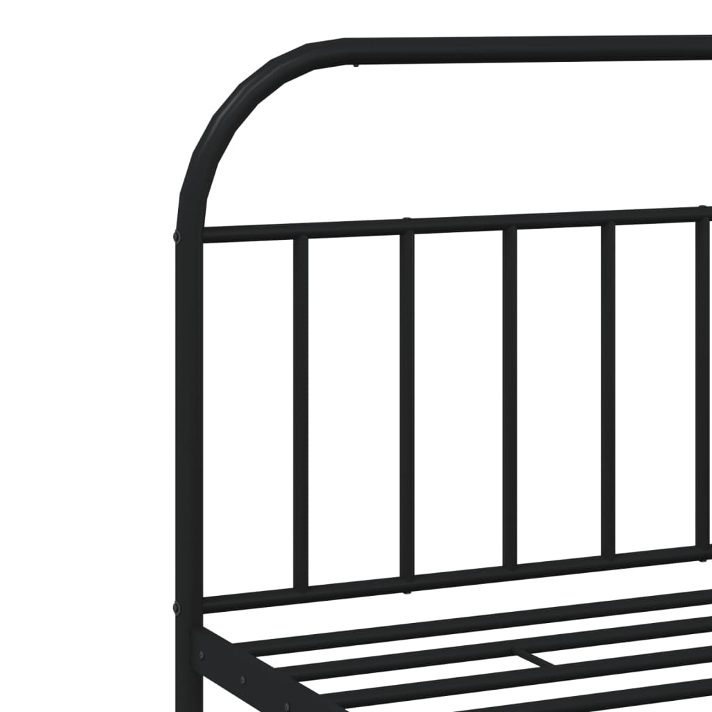 vidaXL Estrutura de cama com cabeceira e pés 193x203 cm metal preto