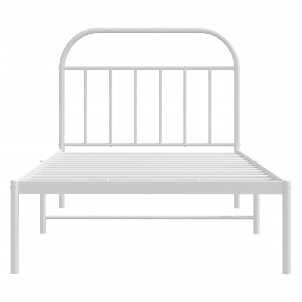 vidaXL Estrutura de cama com cabeceira 100x190 cm metal branco