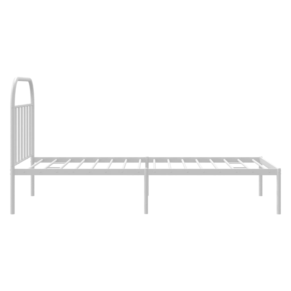 vidaXL Estrutura de cama com cabeceira 100x190 cm metal branco