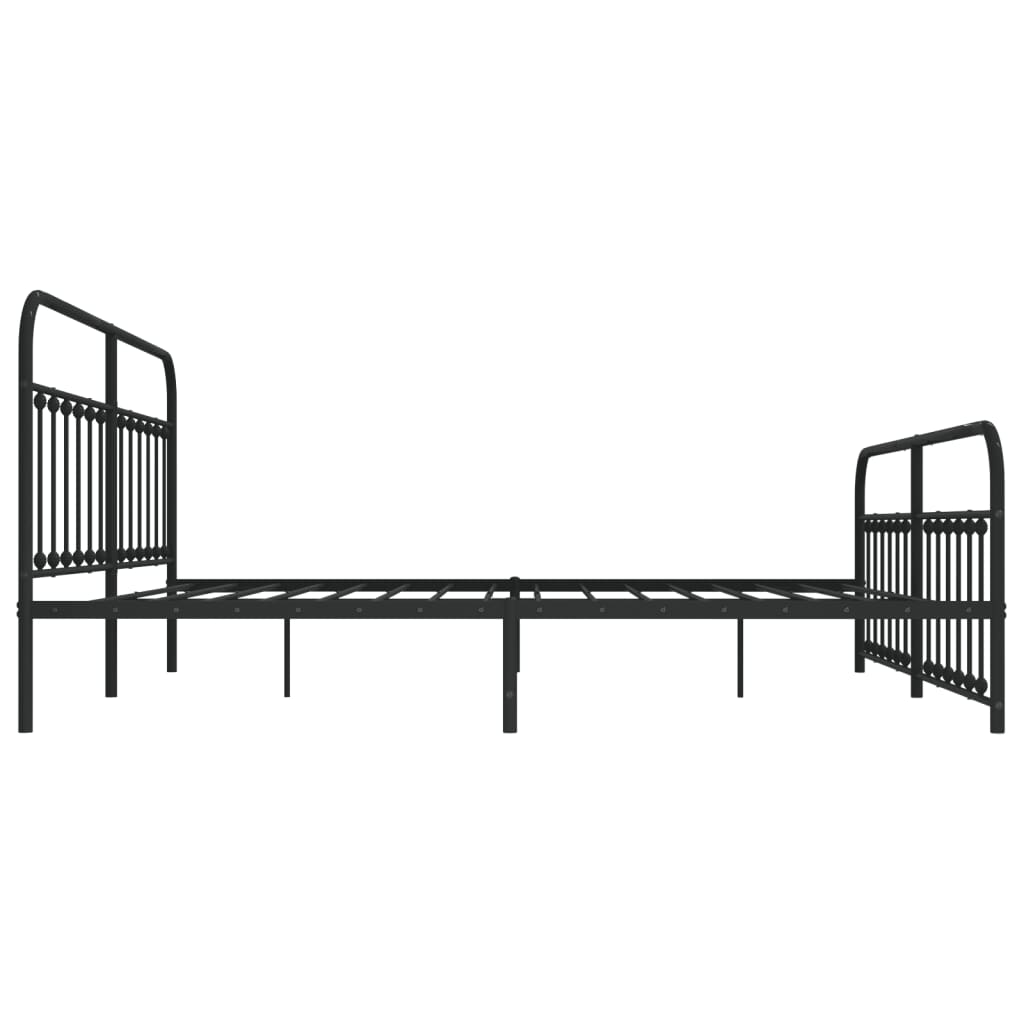 vidaXL Estrutura de cama com cabeceira e pés 193x203 cm metal preto