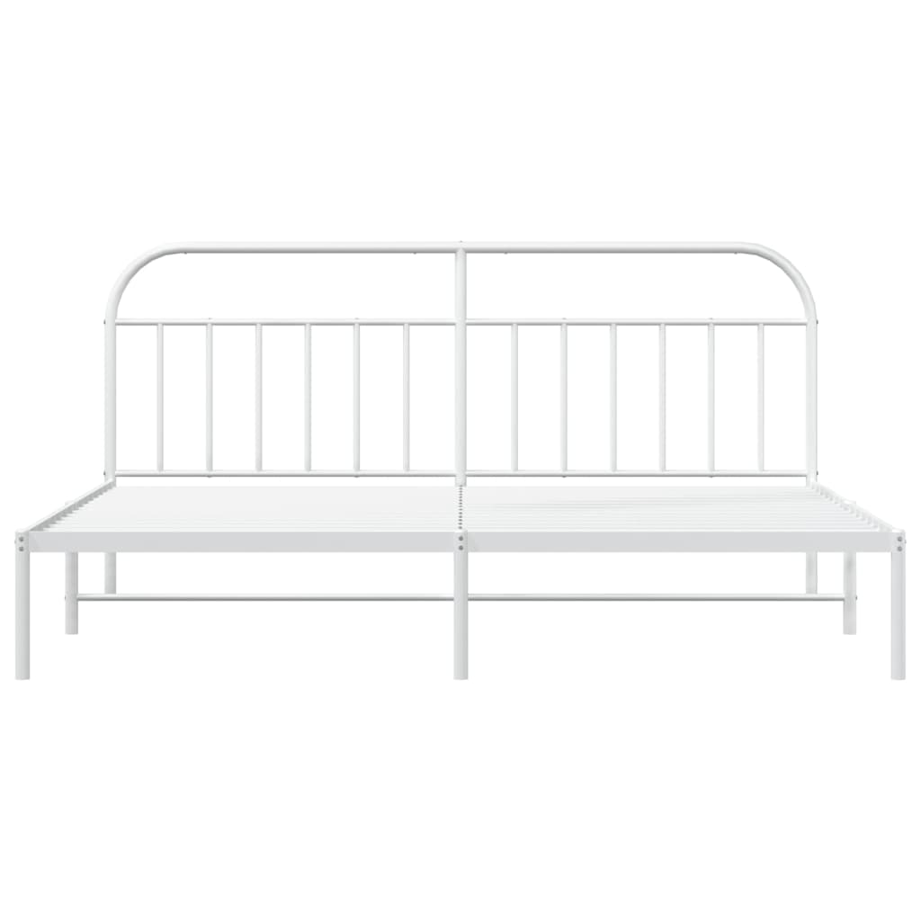 vidaXL Estrutura de cama com cabeceira 193x203 cm metal branco