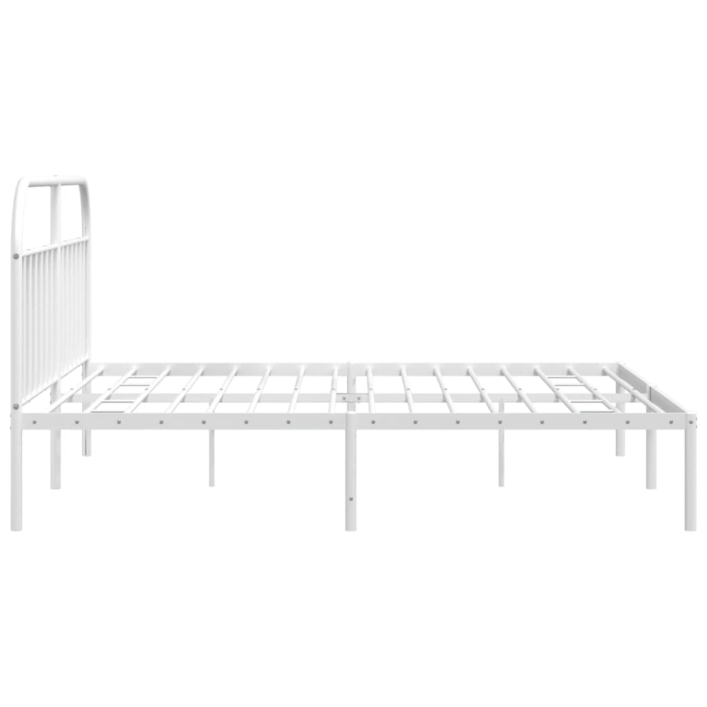 vidaXL Estrutura de cama com cabeceira 193x203 cm metal branco