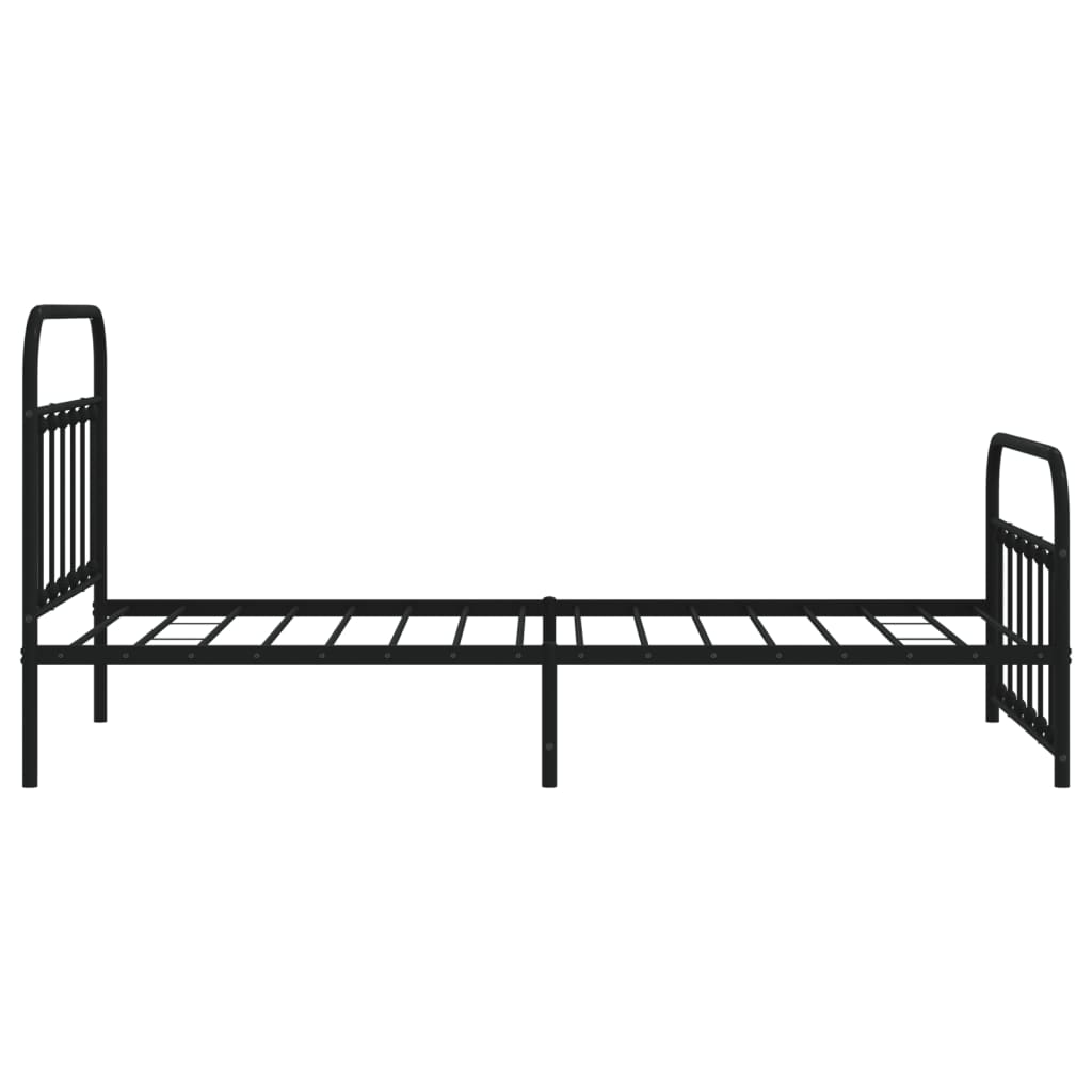 vidaXL Estrutura de cama com cabeceira e pés 107x203 cm metal preto