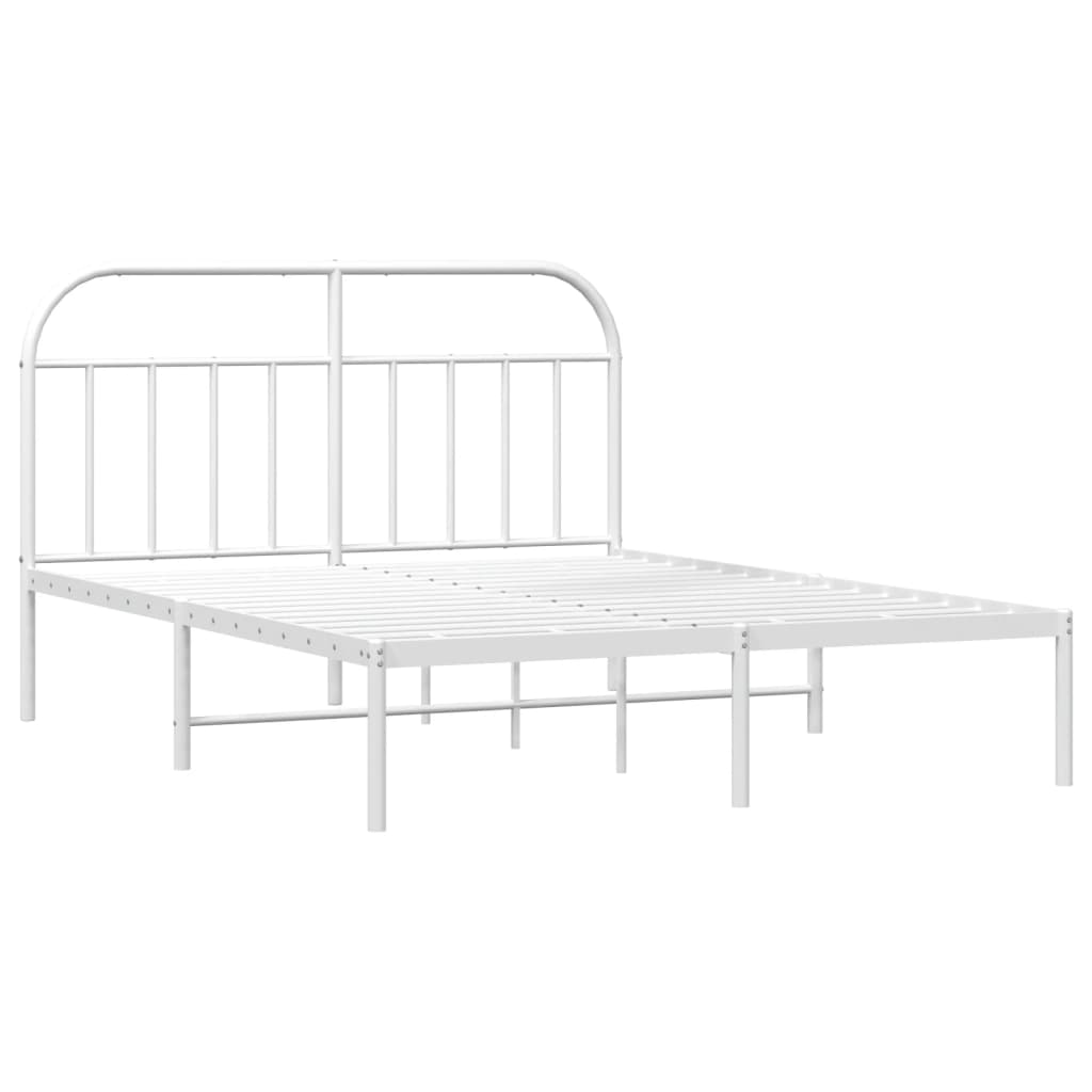 vidaXL Estrutura de cama com cabeceira 140x190 cm metal branco