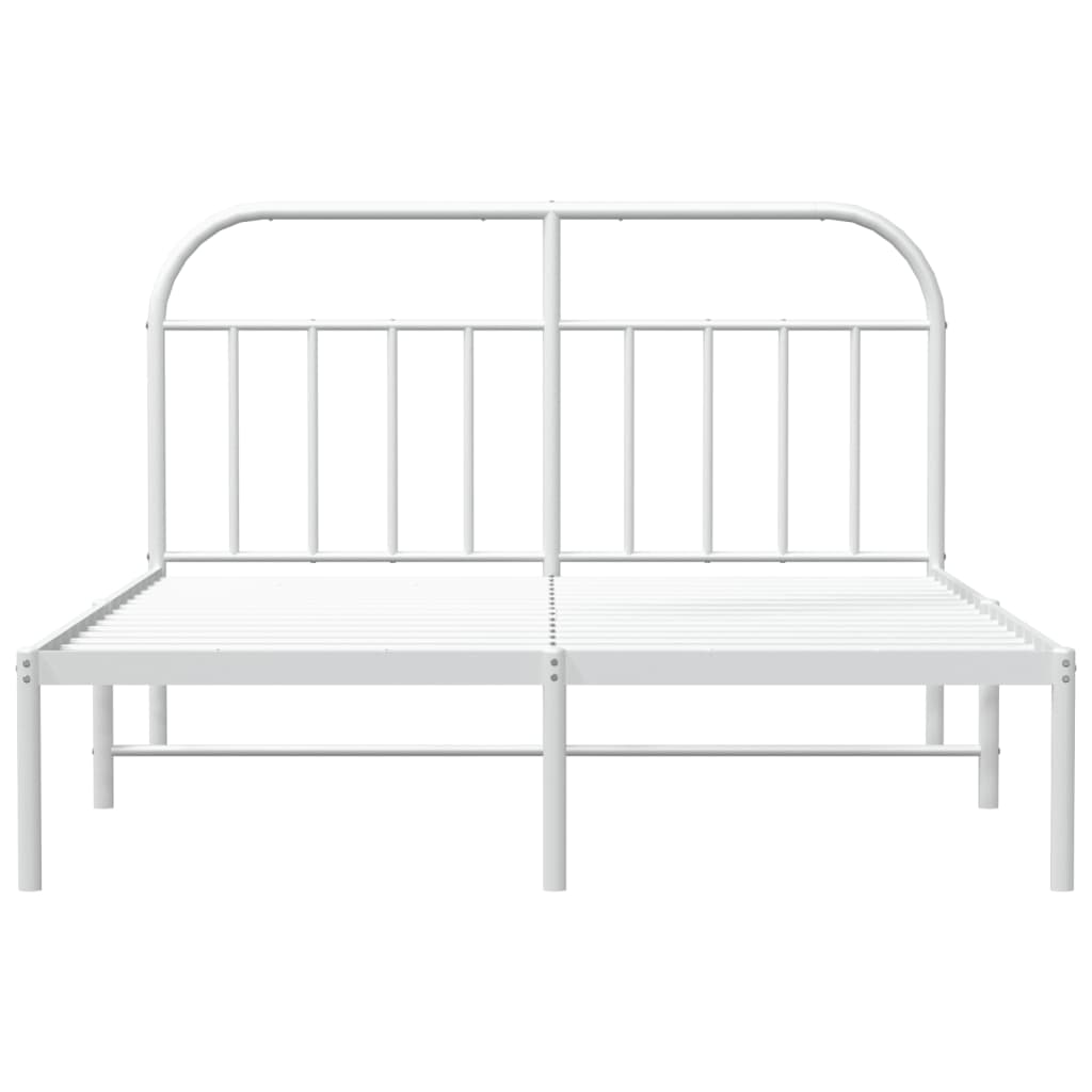 vidaXL Estrutura de cama com cabeceira 140x190 cm metal branco