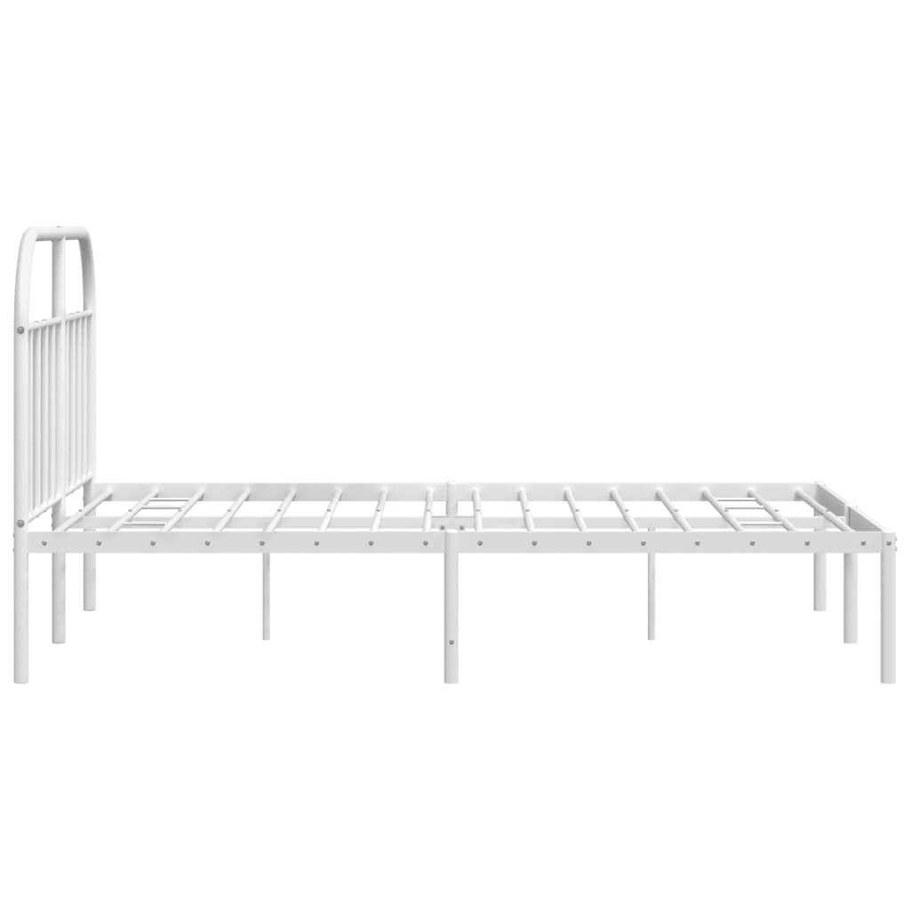 vidaXL Estrutura de cama com cabeceira 140x190 cm metal branco