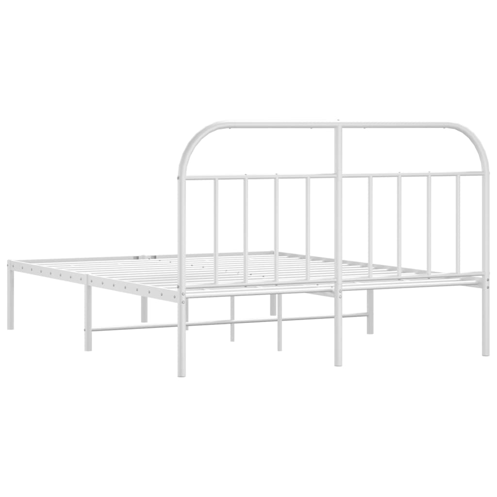 vidaXL Estrutura de cama com cabeceira 140x190 cm metal branco