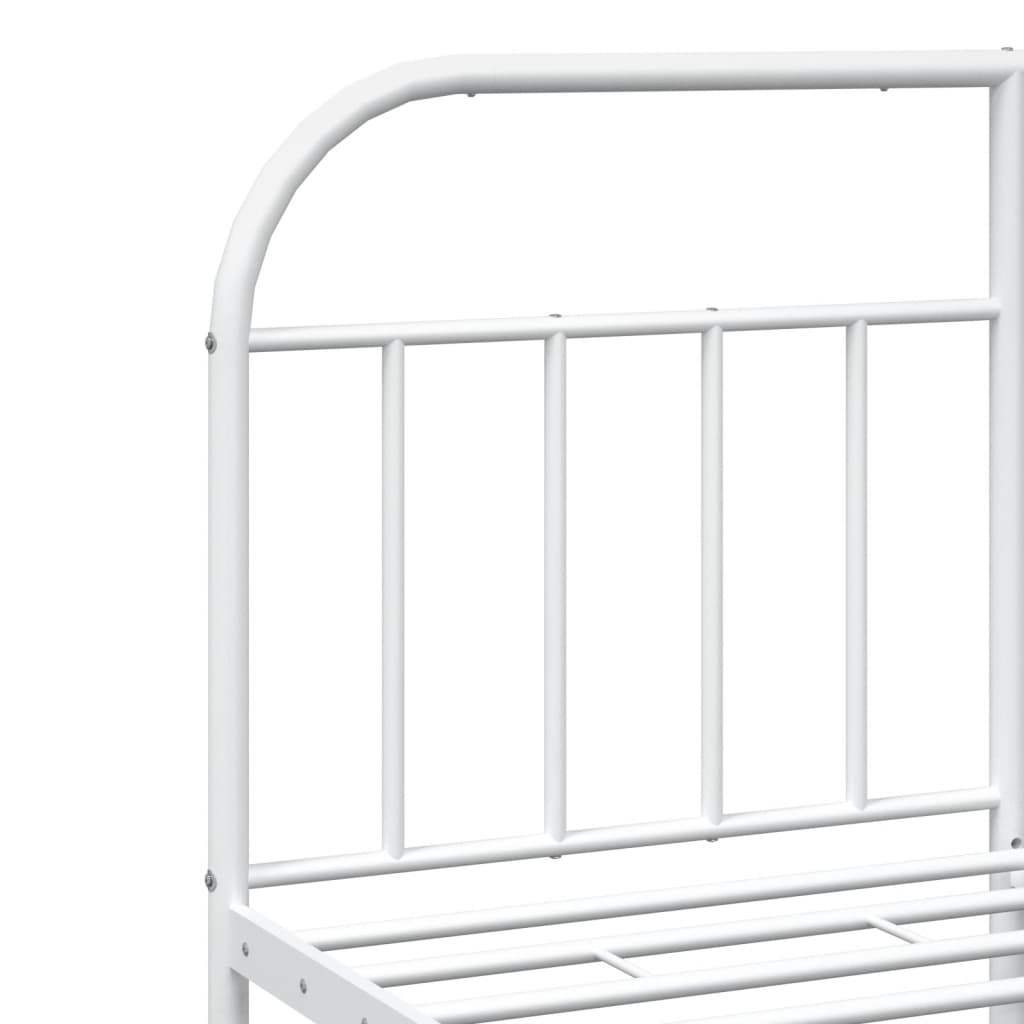 vidaXL Estrutura de cama com cabeceira 140x190 cm metal branco