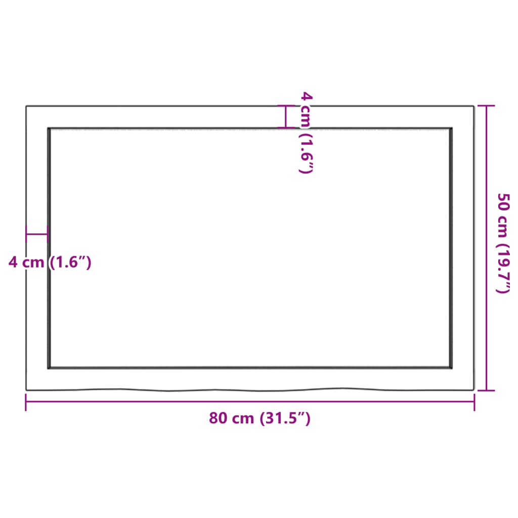 vidaXL Prateleira de parede 80x50x(2-4) cm carvalho maciço não tratado