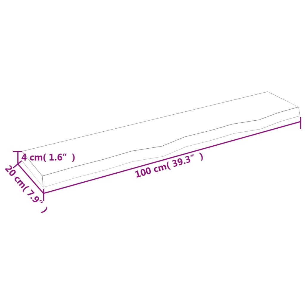 vidaXL Prateleira de parede 100x20x4cm carvalho tratado castanho-claro