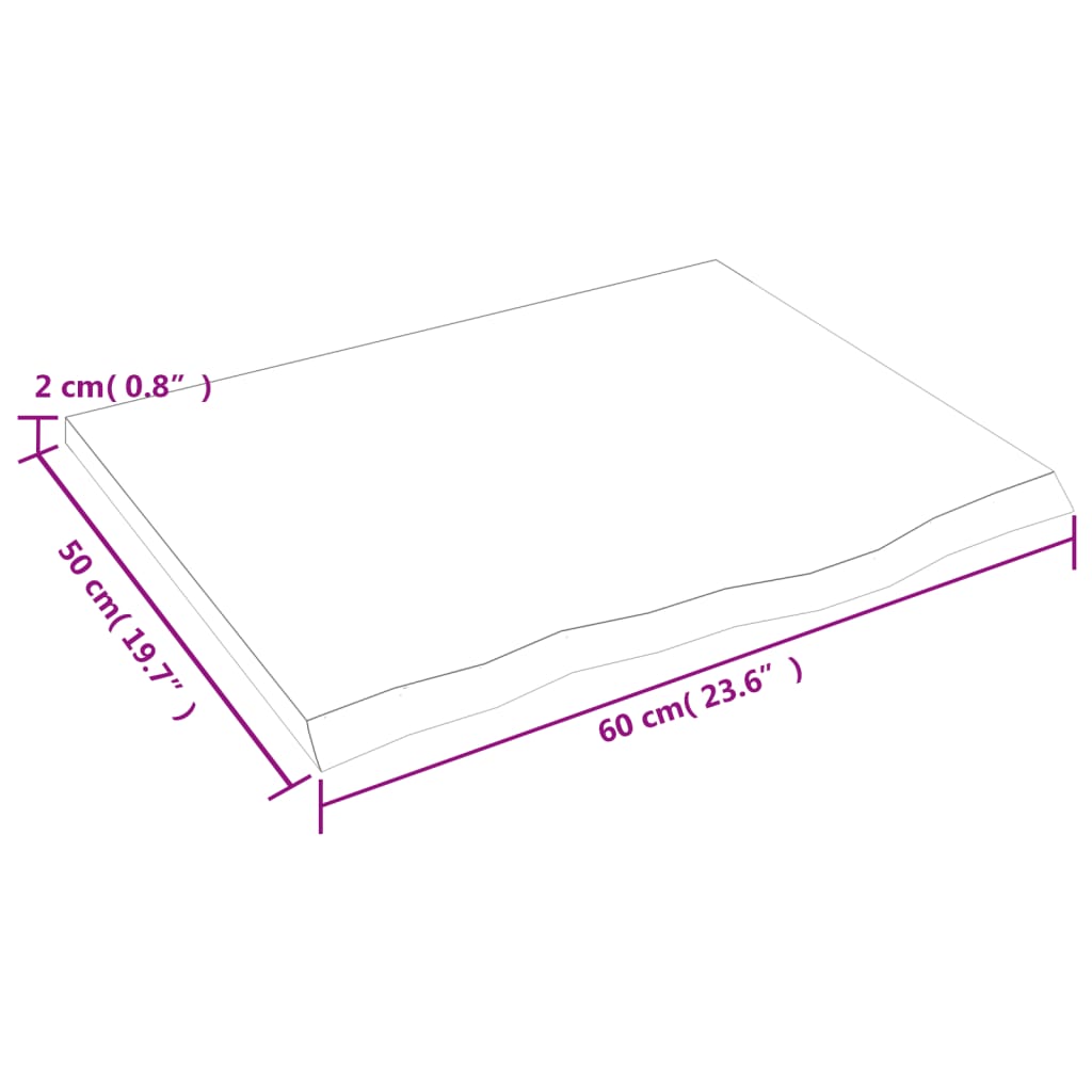 vidaXL Prateleira de parede 60x50x2 cm carvalho tratado castanho-claro