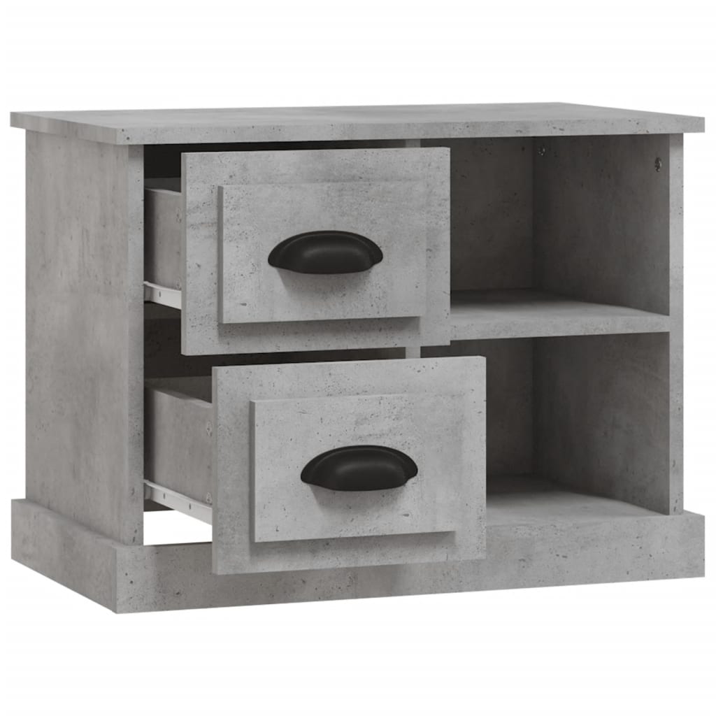 vidaXL Mesa de cabeceira 60x35,5x45 cm cinzento cimento