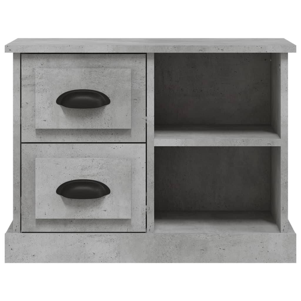 vidaXL Mesa de cabeceira 60x35,5x45 cm cinzento cimento