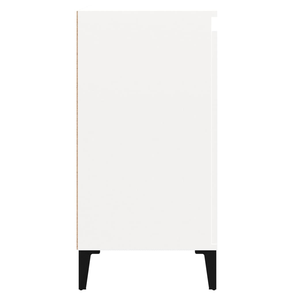 vidaXL Mesa de cabeceira 40x35x70cm derivados madeira branco brilhante