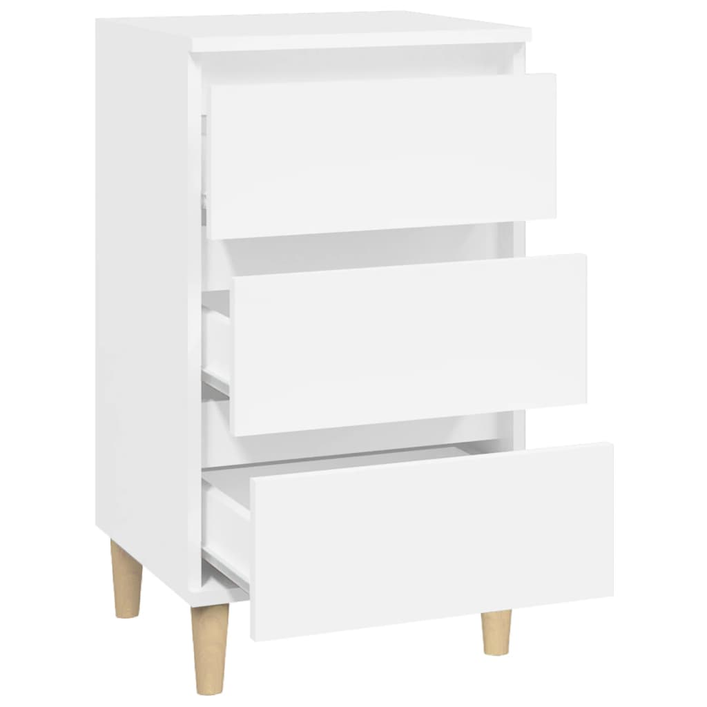 vidaXL Mesa de cabeceira 40x35x70 cm derivados de madeira branco