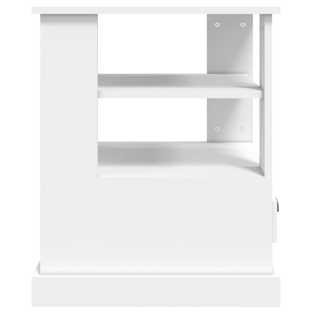 vidaXL Mesa de apoio 50x50x60 cm derivados de madeira branco