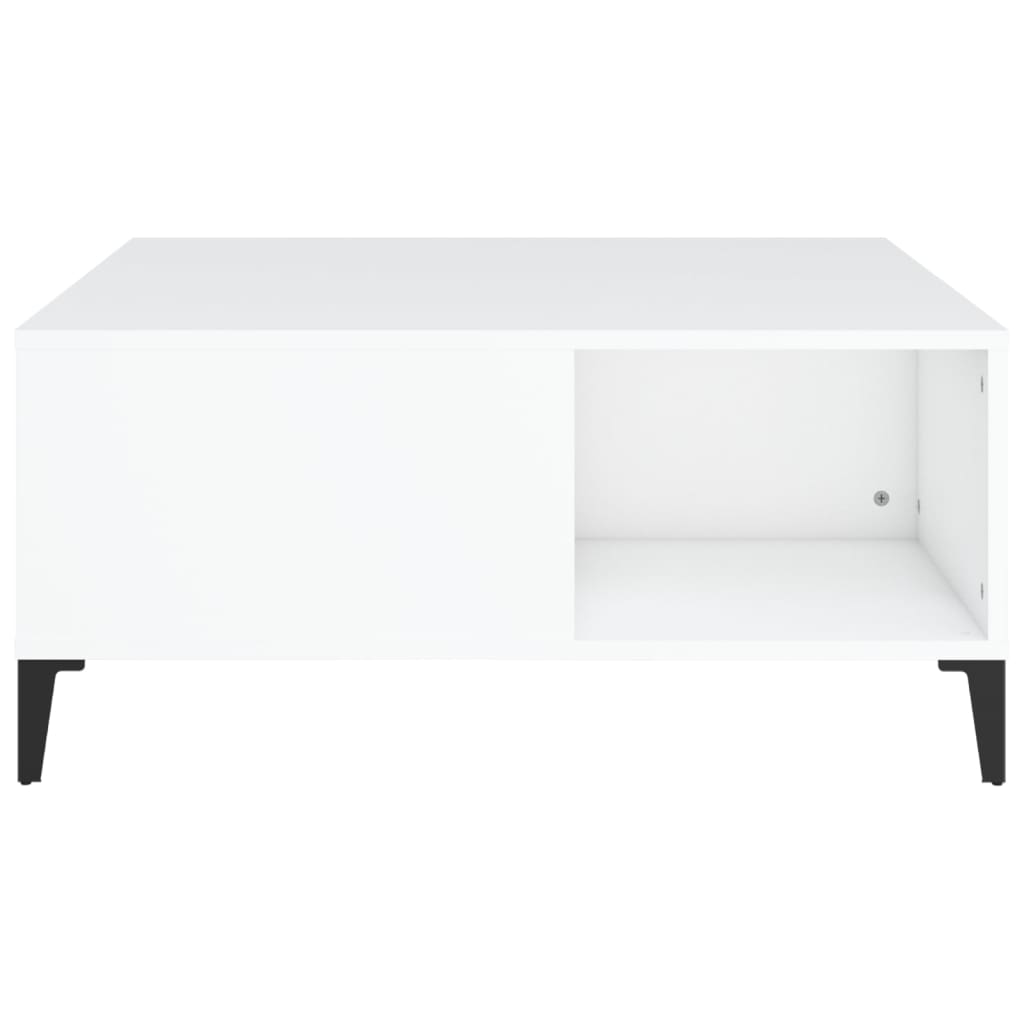 vidaXL Mesa de centro 80x80x36,5 cm derivados de madeira branco