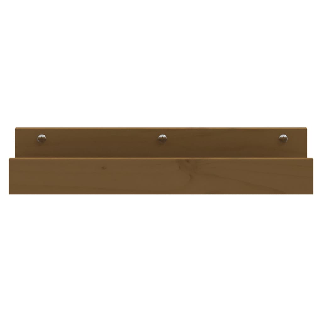 vidaXL Prateleiras de parede 2 pcs 50x12x9cm pinho maciço castanho-mel